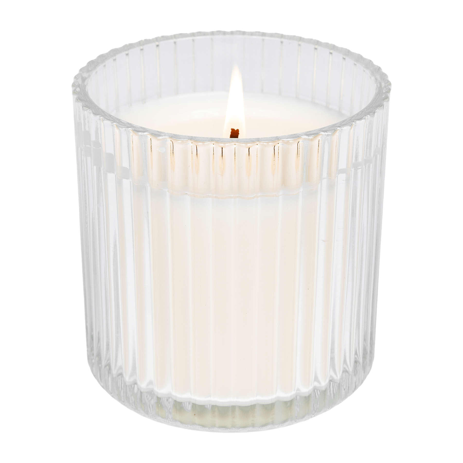 Christmas Fluted Soy Candle - Ribbed Glass Jar - 12 oz - Shop_nameSweet Water Decor
