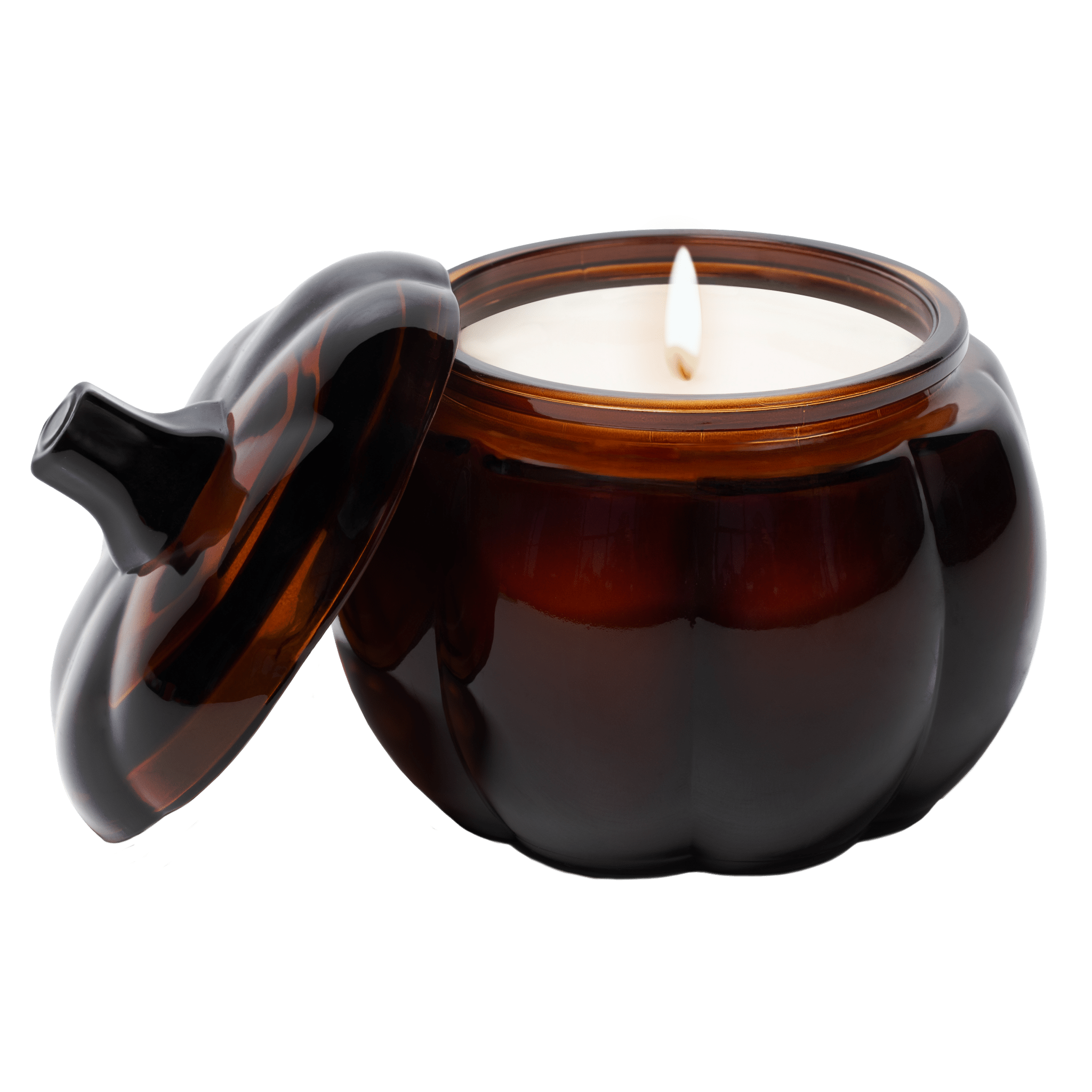 Hello Fall Soy Candle - Amber Glass Pumpkin Jar - 20 oz - Shop_nameSweet Water Decor