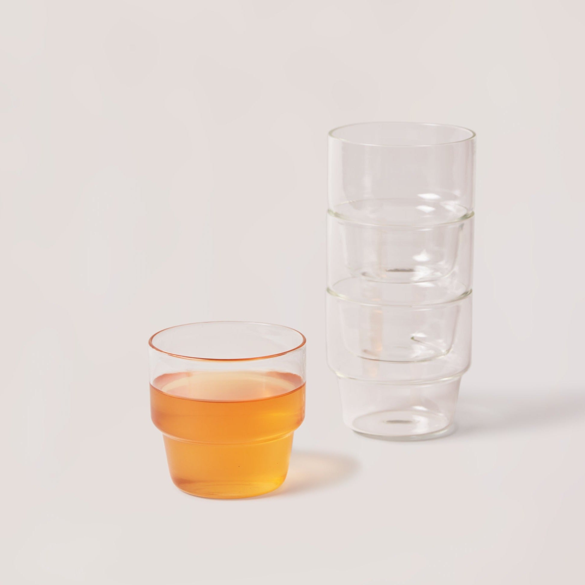 Stackable Glass Tumbler - set of 4 - dwellandremainFleck