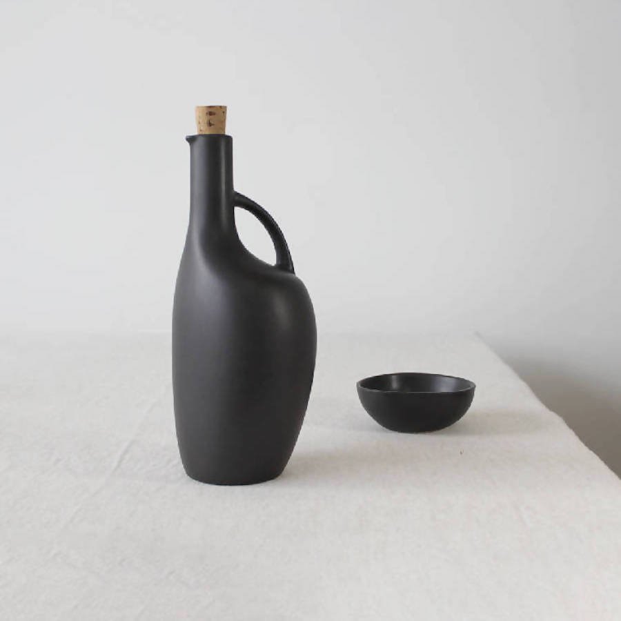 Stoneware Olive Oil Bottle | Canard 34oz - dwellandremainGHARYAN Stoneware & More North America