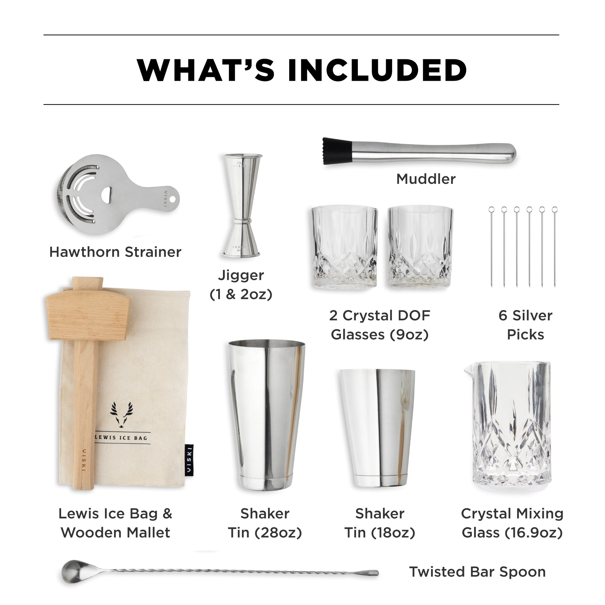 17 - Piece Stainless Steel Barware Set - Shop_nameViski