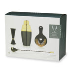 4 - Piece Stainless Steel Barware Set in Black & Gold - dwellandremainViski