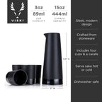 5 - Piece Stoneware Sake Set in Black - Shop_nameViski