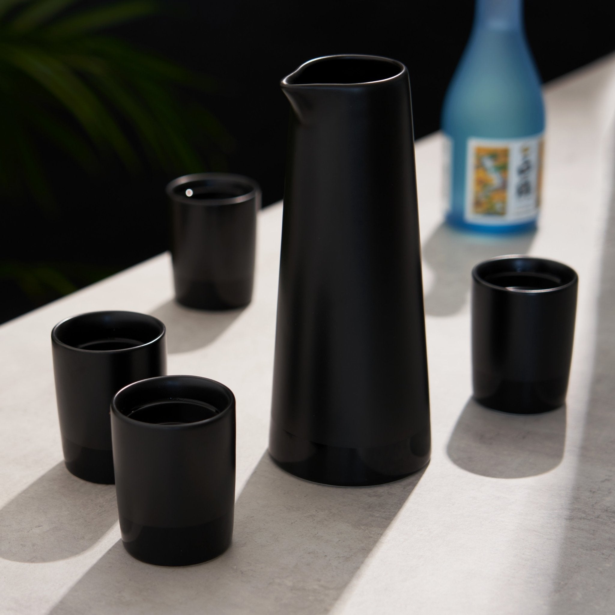 5 - Piece Stoneware Sake Set in Black - Shop_nameViski
