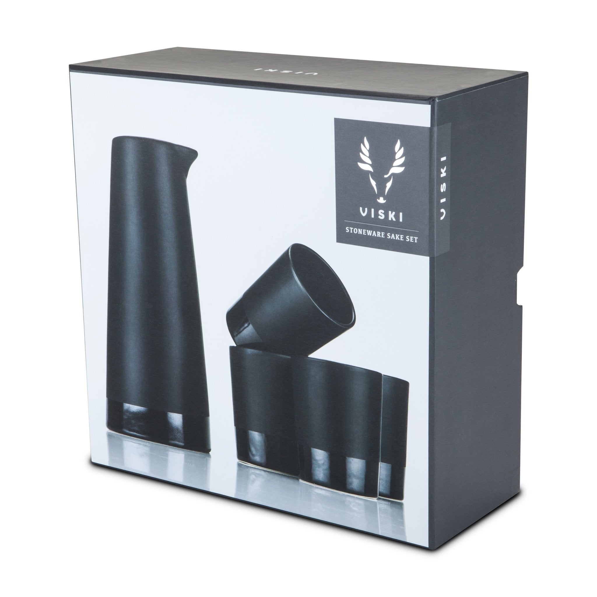 5 - Piece Stoneware Sake Set in Black - Shop_nameViski