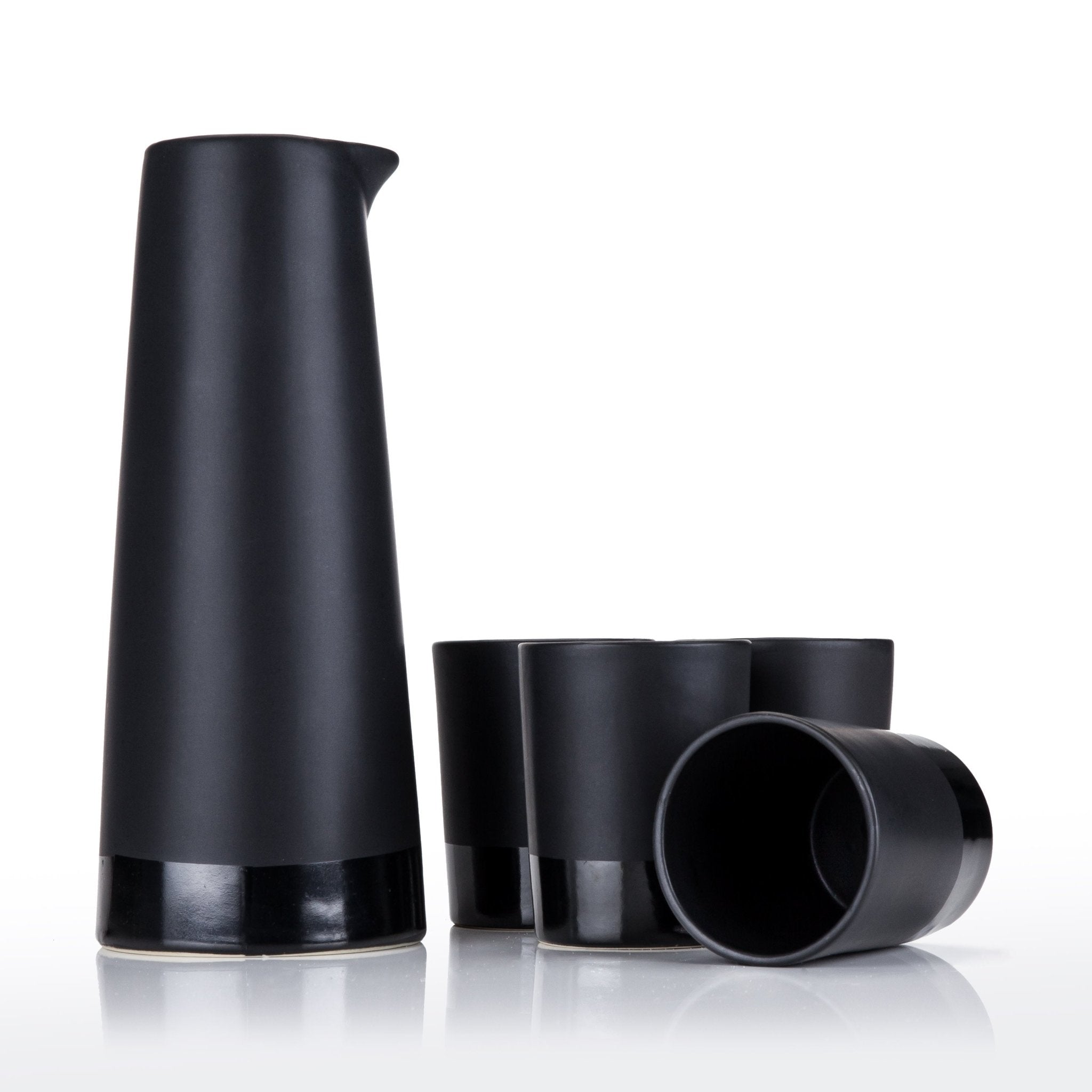5 - Piece Stoneware Sake Set in Black - Shop_nameViski
