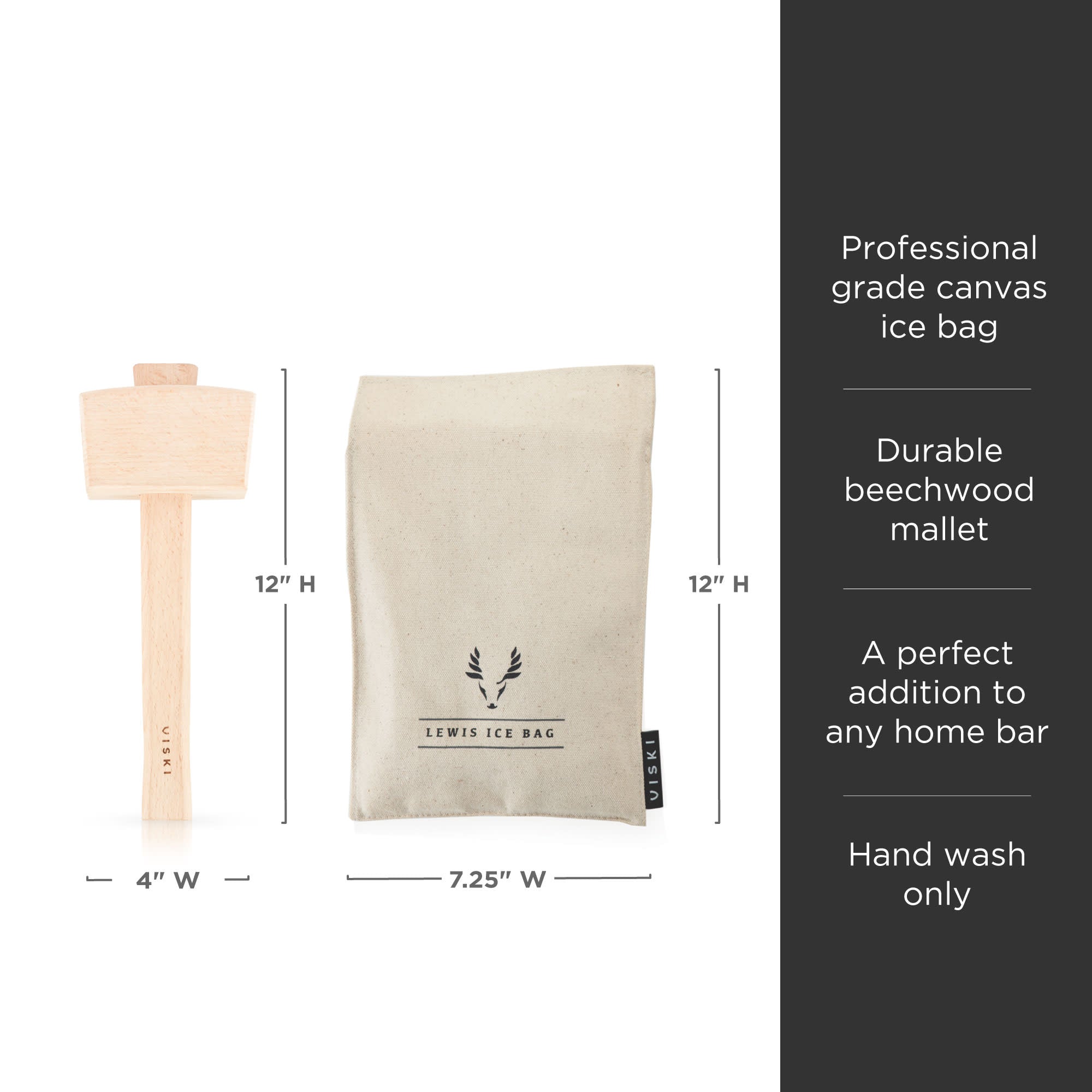 Professional Lewis Ice Bag and Mallet