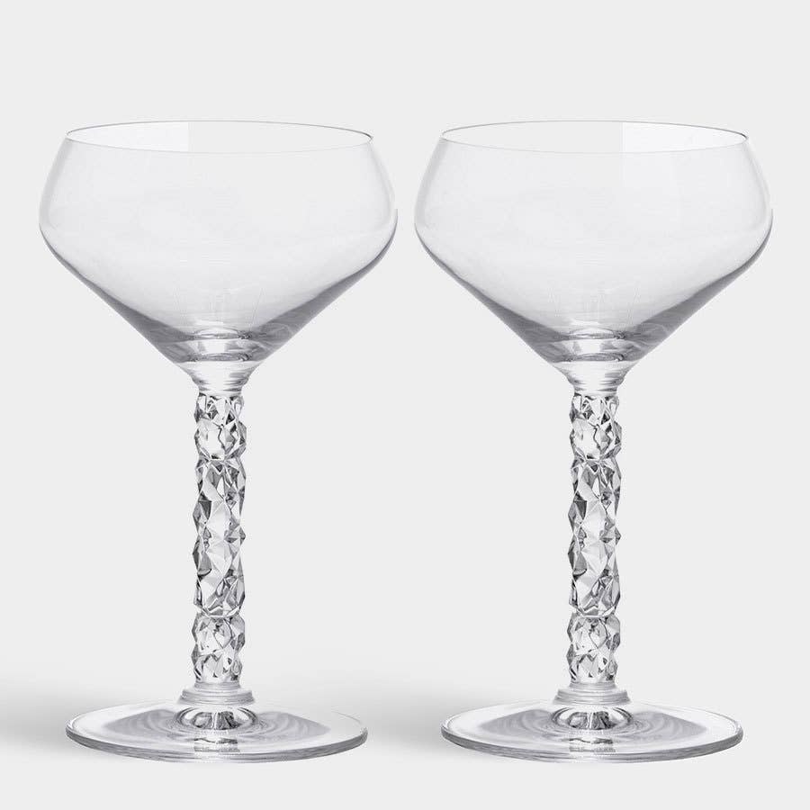 Carat Coupe - Set of 2: Modern Cut Crystal Elegance by Lena Bergström - Shop_nameOrrefors
