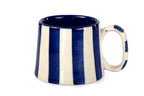 Ceramic Dark Blue Stripe Coffee cup - 3.5 x 2.5 Inches ( Set of 2 ) - Shop_nameCasa Amarosa | Home Goods