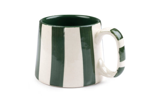 Ceramic Olive Stripe Coffee cup - 3.5 x 2.5 Inches (Set of 2) - Shop_nameCasa Amarosa | Home Goods