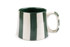 Ceramic Olive Stripe Coffee cup - 3.5 x 2.5 Inches (Set of 2) - Shop_nameCasa Amarosa | Home Goods