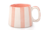 Ceramic Pink Stripe Coffee cup - 220ml - 3.5 x 2.5 Inches (Set of 4) - Shop_nameCasa Amarosa | Home Goods