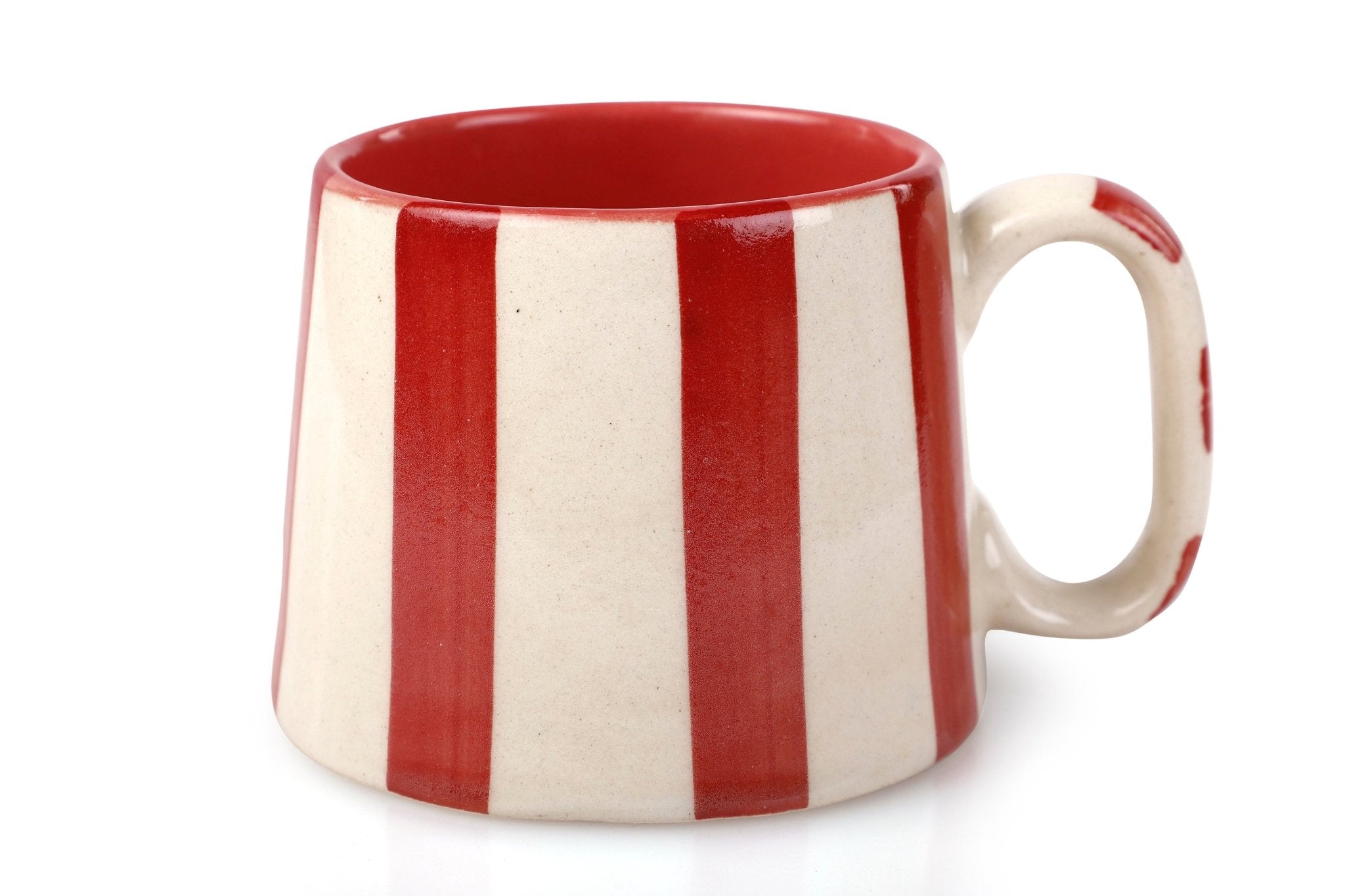 Ceramic Red Stripe Coffee cup - 3.5 x 2.5 Inches ( Set of 4 ) - Shop_nameCasa Amarosa | Home Goods