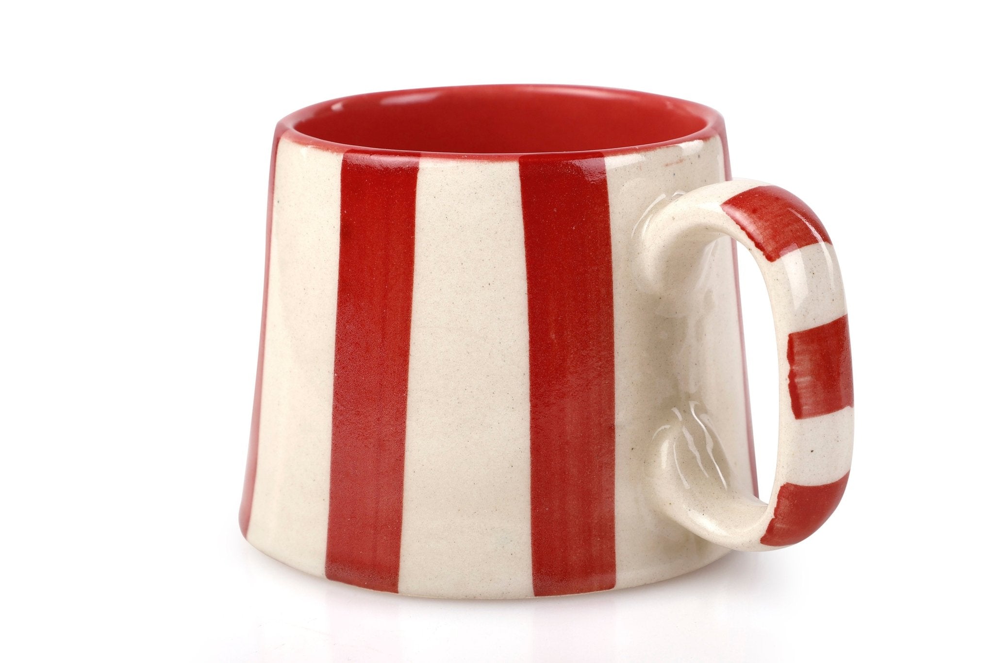 Ceramic Red Stripe Coffee cup - 3.5 x 2.5 Inches ( Set of 4 ) - Shop_nameCasa Amarosa | Home Goods