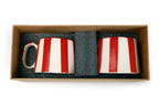 Ceramic Red Stripe Coffee cup - 3.5 x 2.5 Inches ( Set of 4 ) - Shop_nameCasa Amarosa | Home Goods