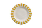 Ceramic Stripe Dinner Plate, Yellow - 10 x 10 x 1.25 Inches ( Set of 4 ) - Shop_nameCasa Amarosa | Home Goods