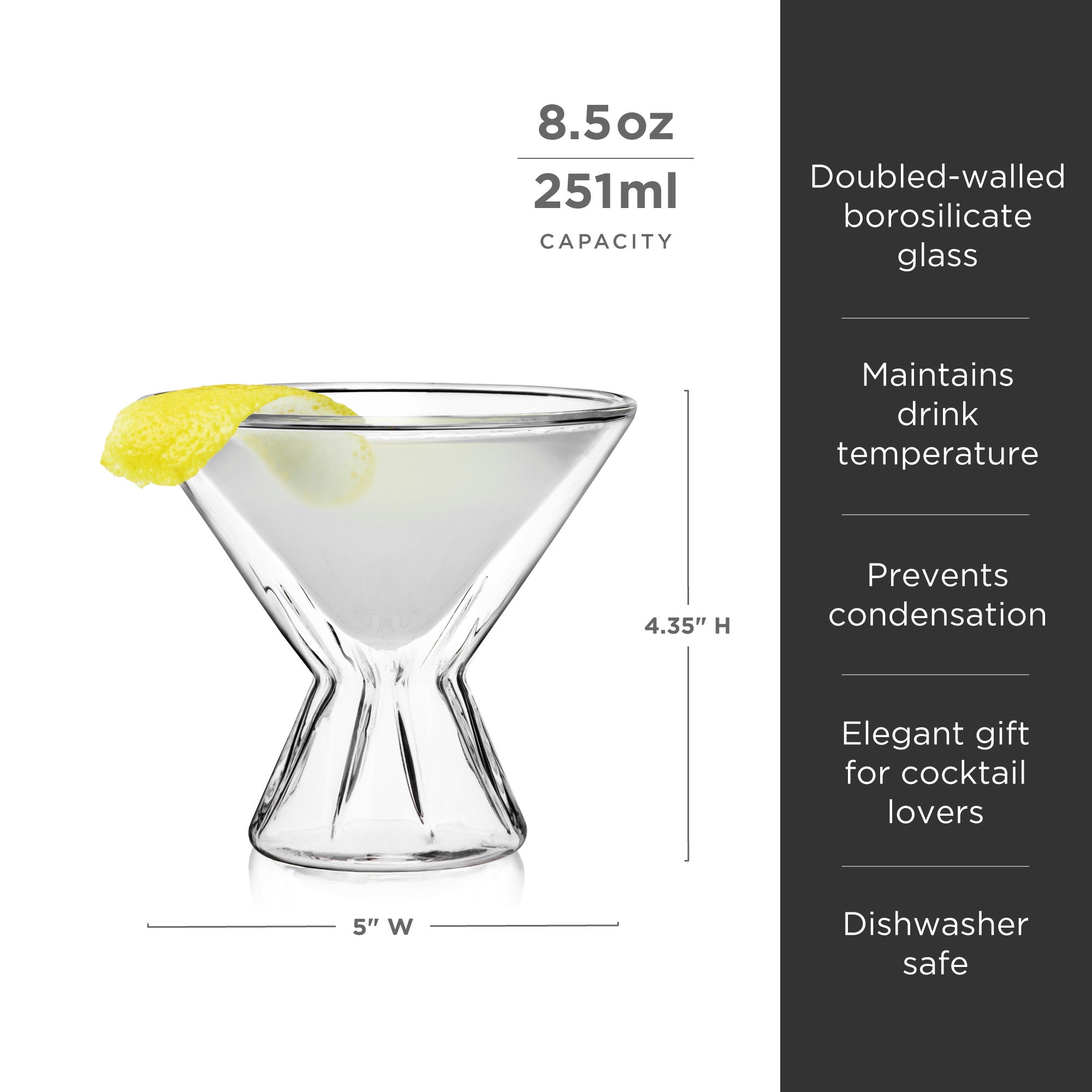 Double Walled Martini Glasses - Shop_nameViski