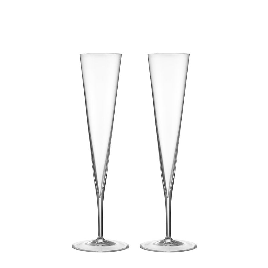 Geometry Champagne Set of 2: Geometric Elegance for Sparkling Wines - dwellandremainOrrefors