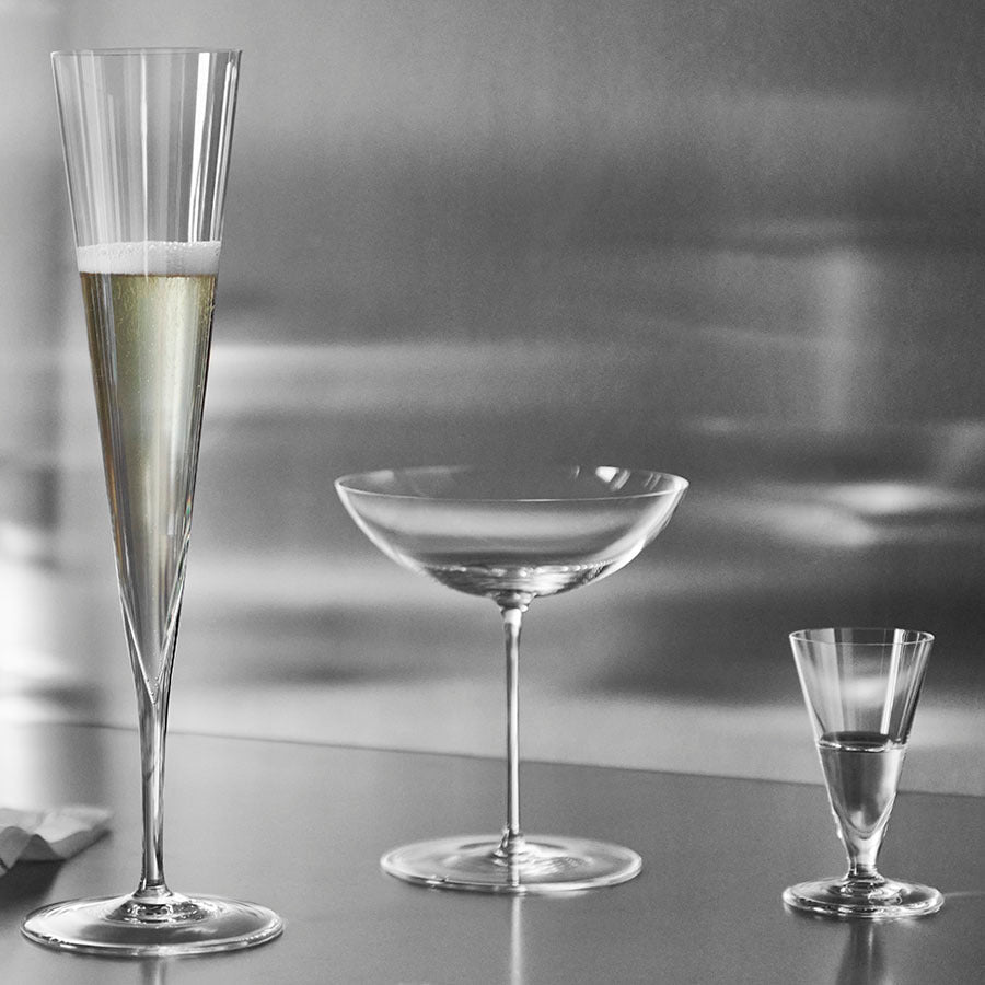 Geometry Champagne Set of 2: Geometric Elegance for Sparkling Wines - dwellandremainOrrefors