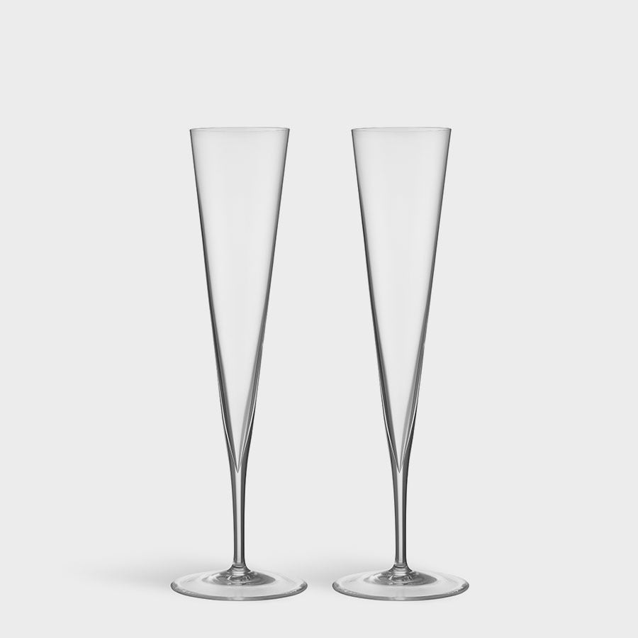 Geometry Champagne Set of 2: Geometric Elegance for Sparkling Wines - dwellandremainOrrefors