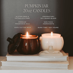 Hello Fall Soy Candle - Amber Glass Pumpkin Jar - 20 oz - Shop_nameSweet Water Decor