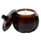 Hello Fall Soy Candle - Amber Glass Pumpkin Jar - 20 oz - Shop_nameSweet Water Decor
