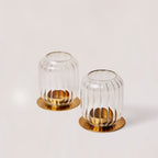 Kira Glass Lantern - set of 2 - dwellandremainFleck