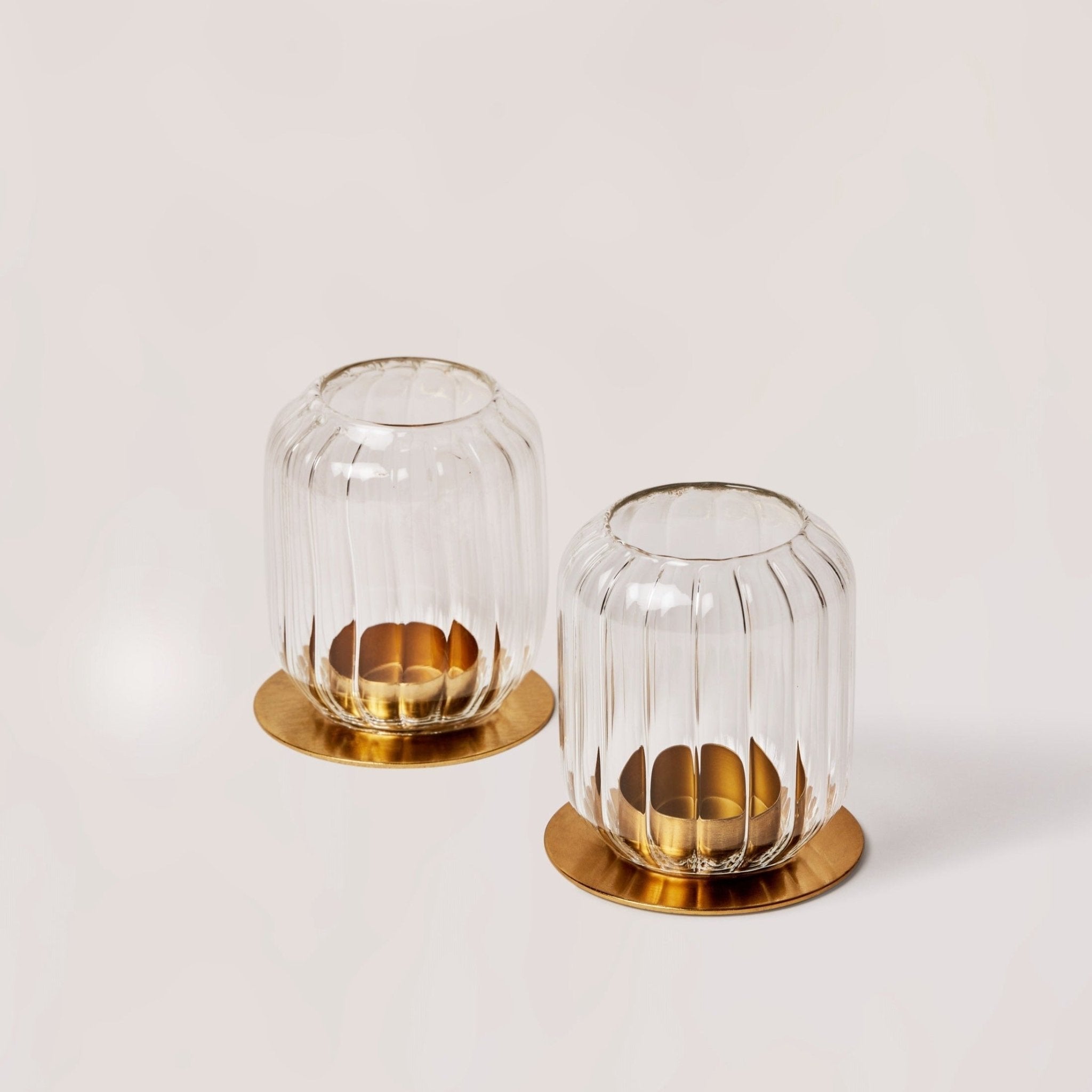 Kira Glass Lantern - set of 2 - dwellandremainFleck