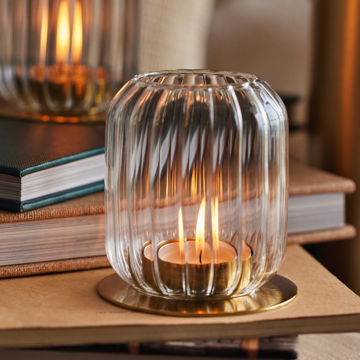 Kira Glass Lantern - set of 2 - dwellandremainFleck
