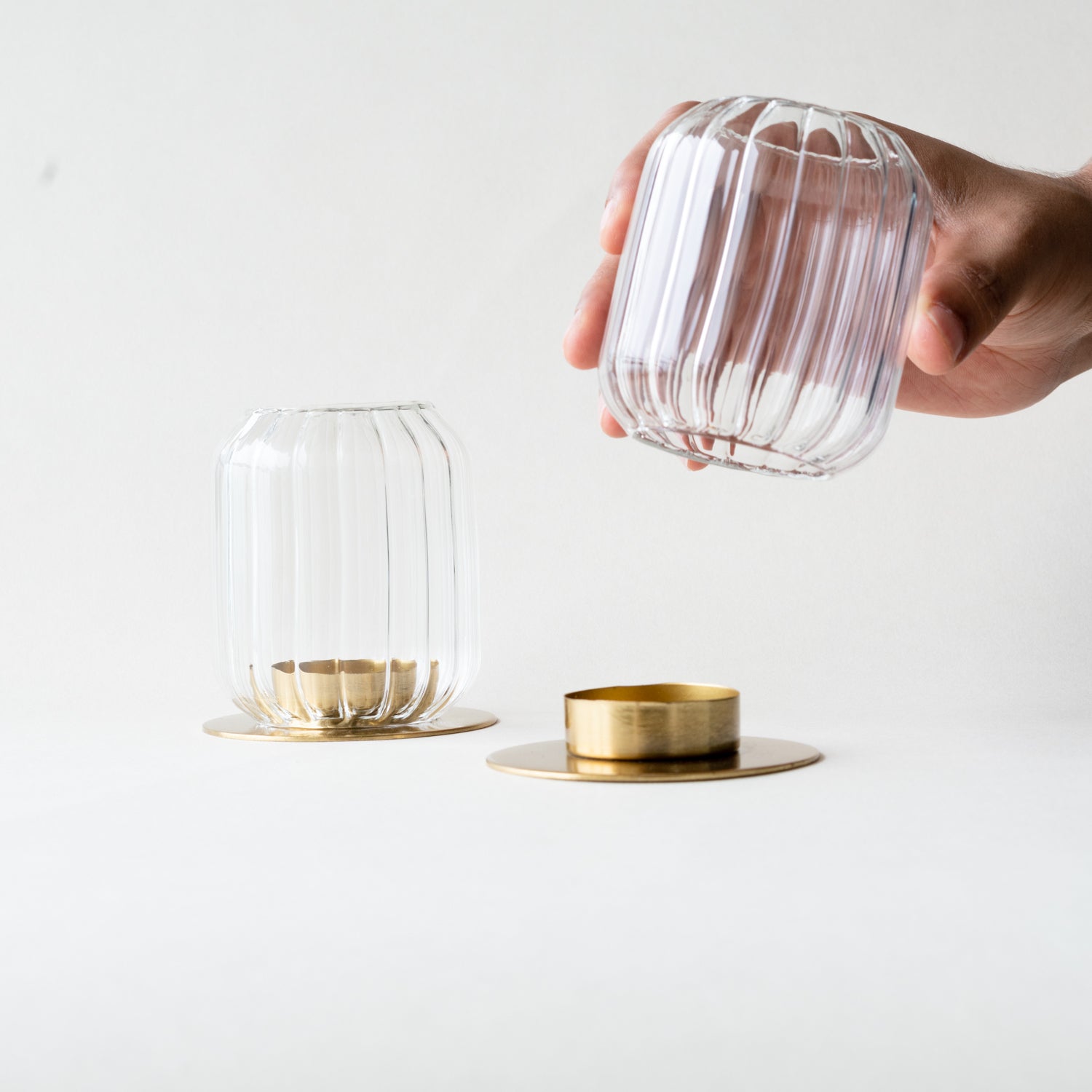Kira Glass Lantern - set of 2 - dwellandremainFleck