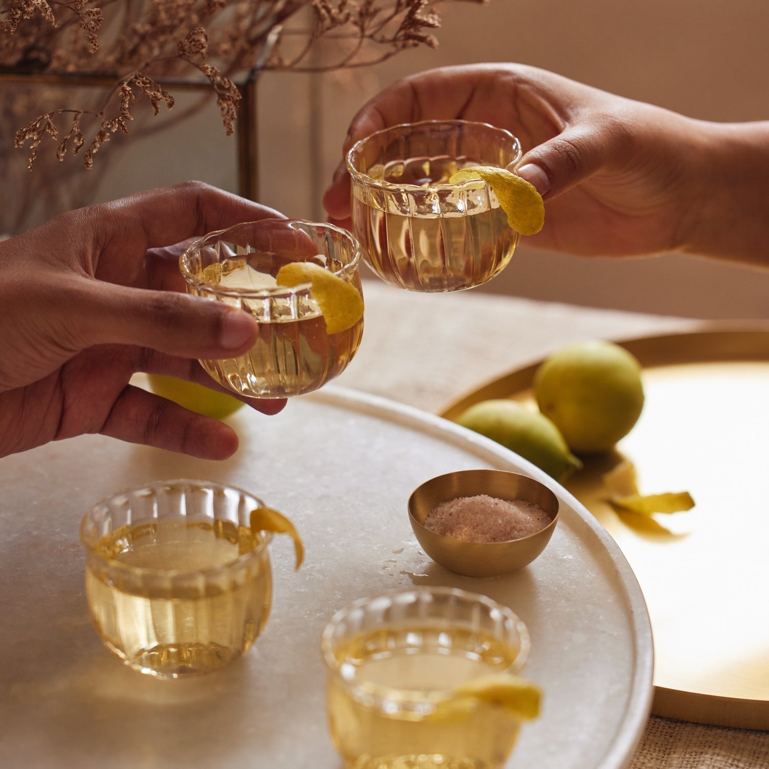 Kira Small Glass Cups - set of 4 - dwellandremainFleck