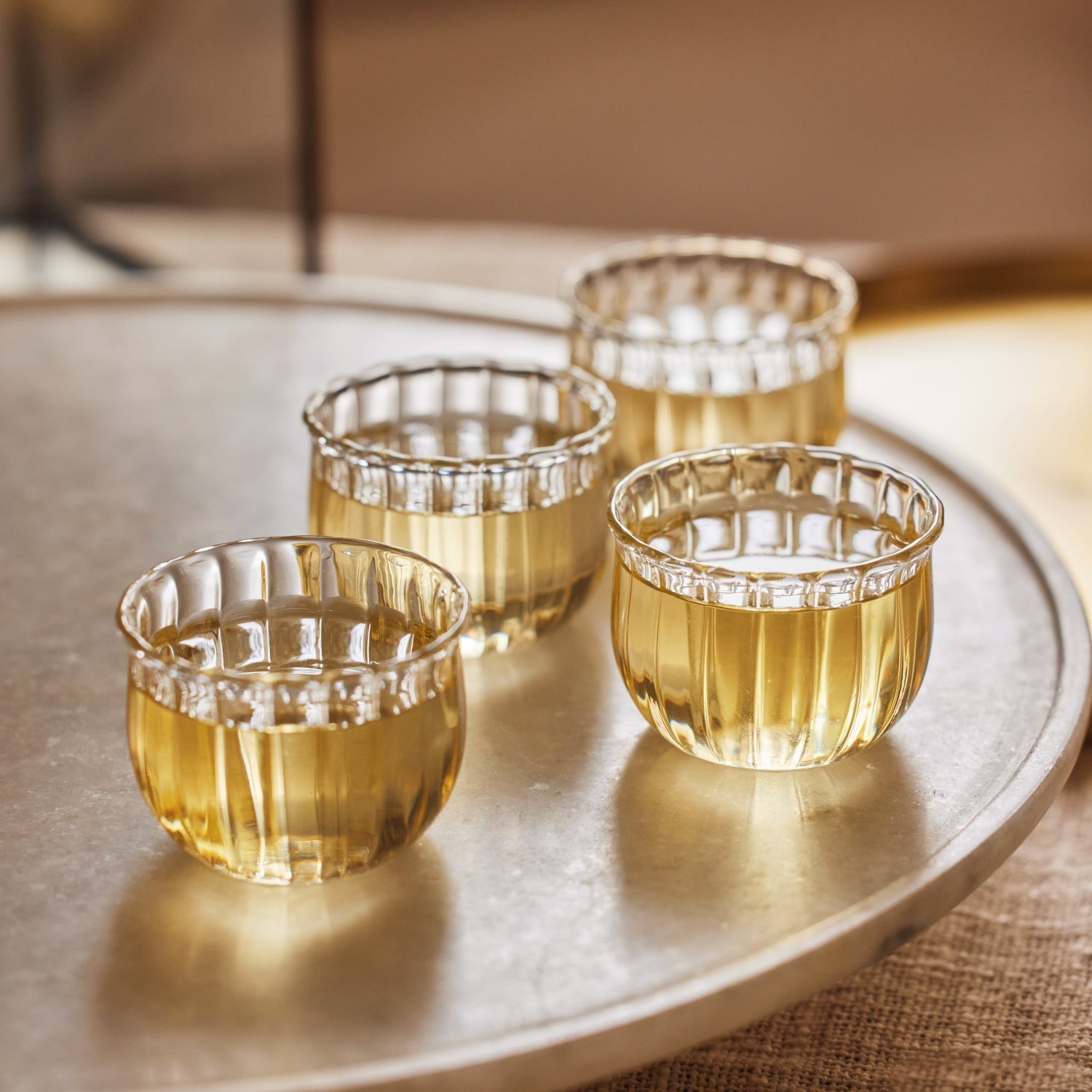 Kira Small Glass Cups - set of 4 - dwellandremainFleck