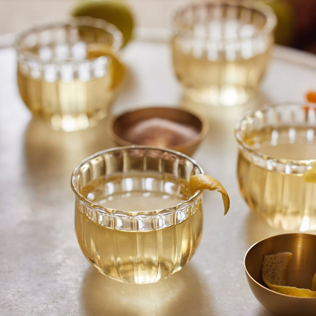 Kira Small Glass Cups - set of 4 - dwellandremainFleck