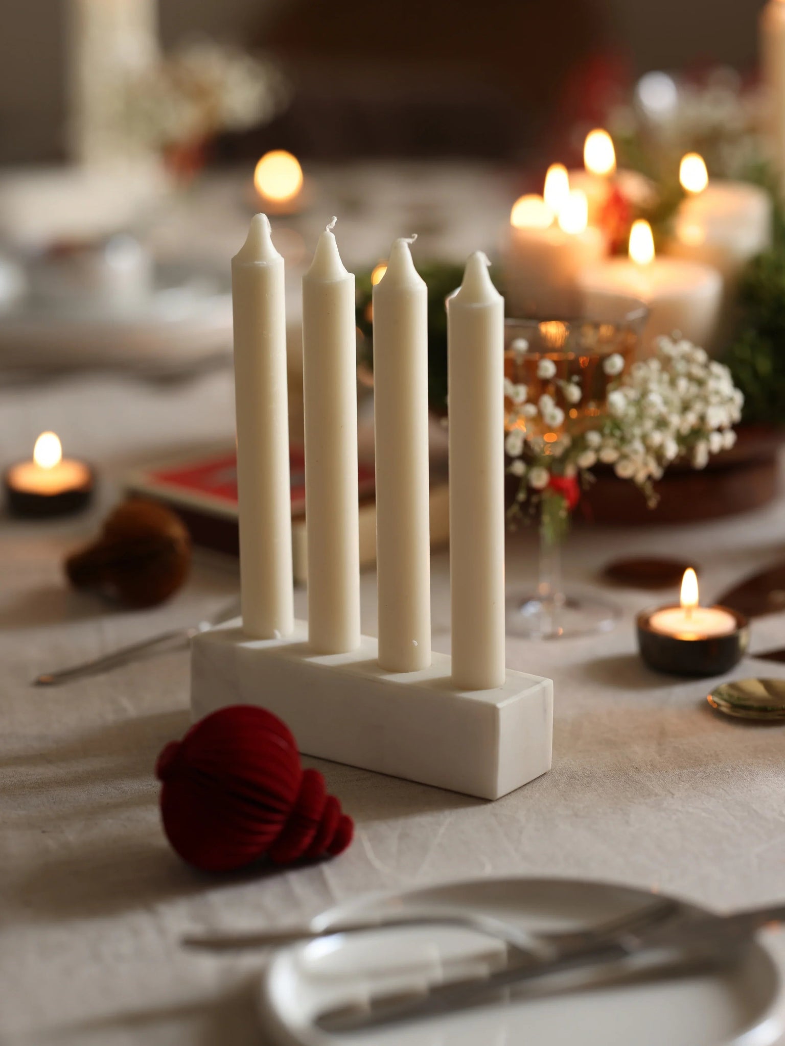 Marble Candle Holder - dwellandremainFleck