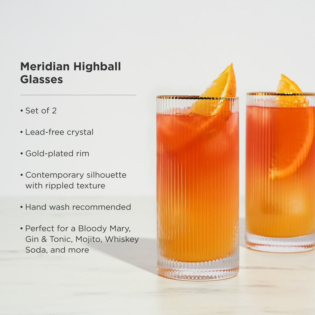 Meridian Crystal Highball Glasses Set of 2 - Shop_nameViski