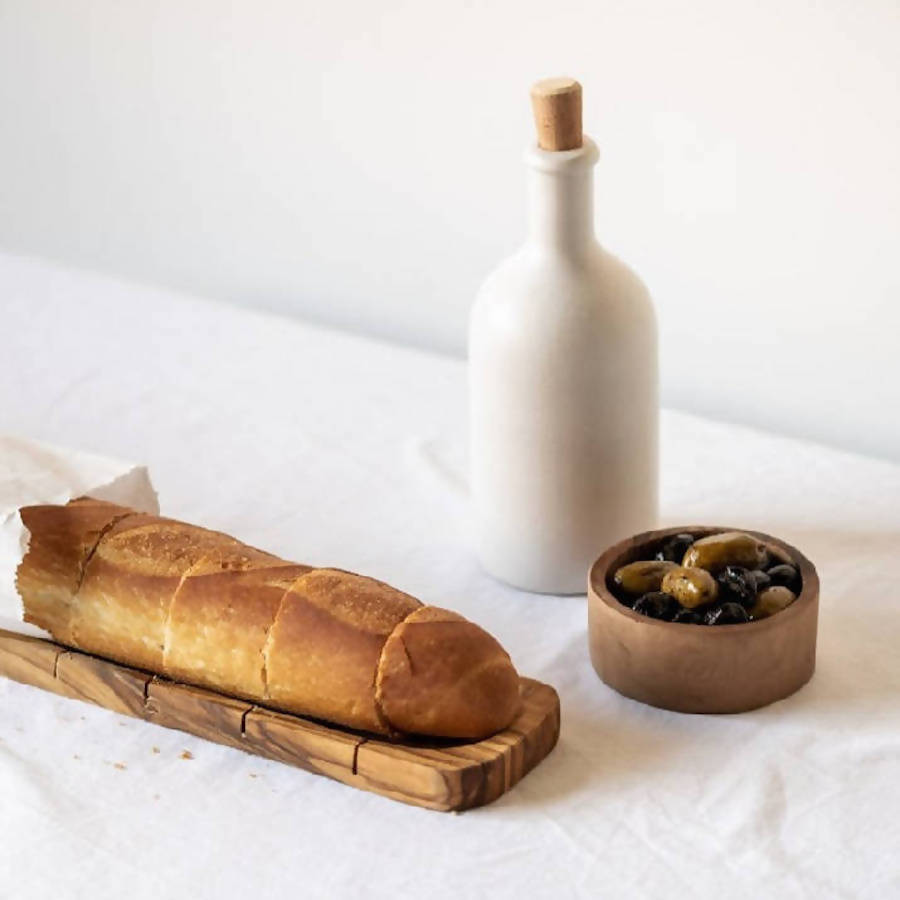 Olive Wood Bread Slicing Board - dwellandremainGHARYAN Stoneware & More North America