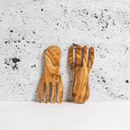 Olive Wood Salad Servers Flat Forks Set - dwellandremainGHARYAN Stoneware & More North America
