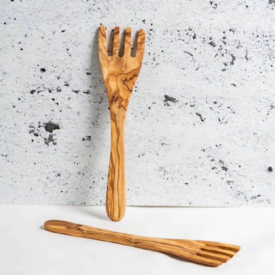 Olive Wood Serving Spatula Forks - Pair - dwellandremainGHARYAN Stoneware & More North America