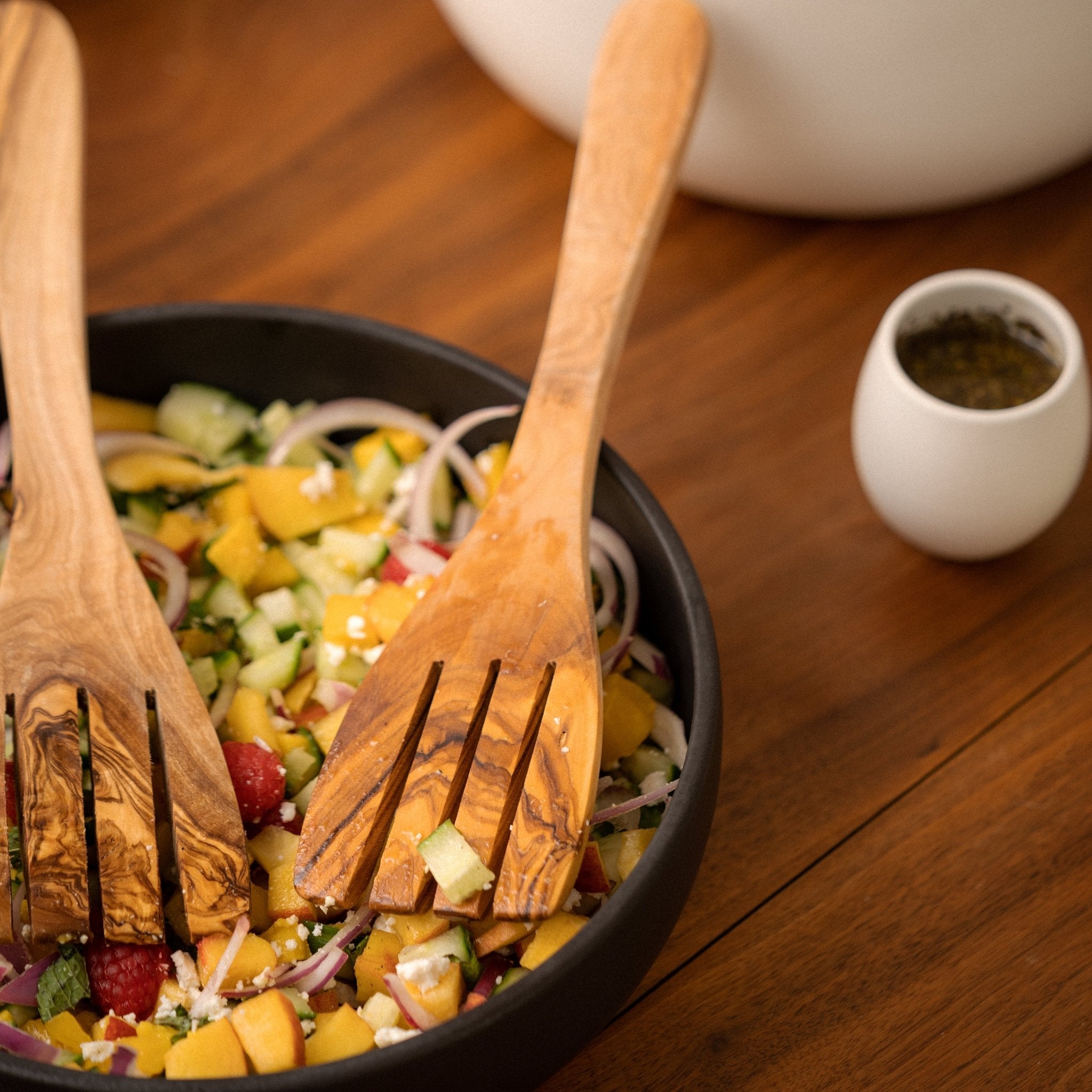 Olive Wood Serving Spatula Forks - Pair - dwellandremainGHARYAN Stoneware & More North America