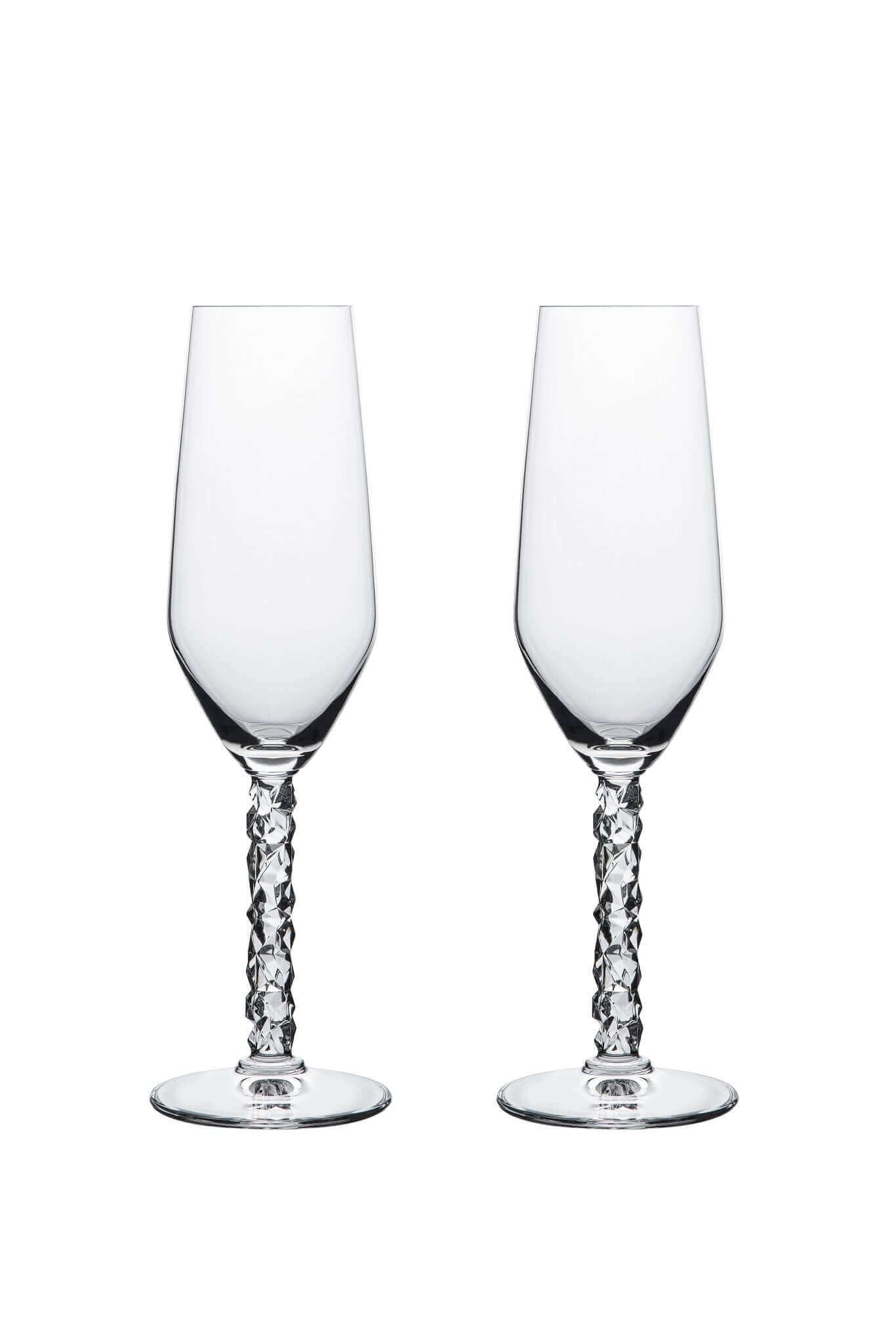 Orrefors Carat Champagne Flutes (8oz): Luminous Elegance by Lena Bergström - dwellandremainOrrefors