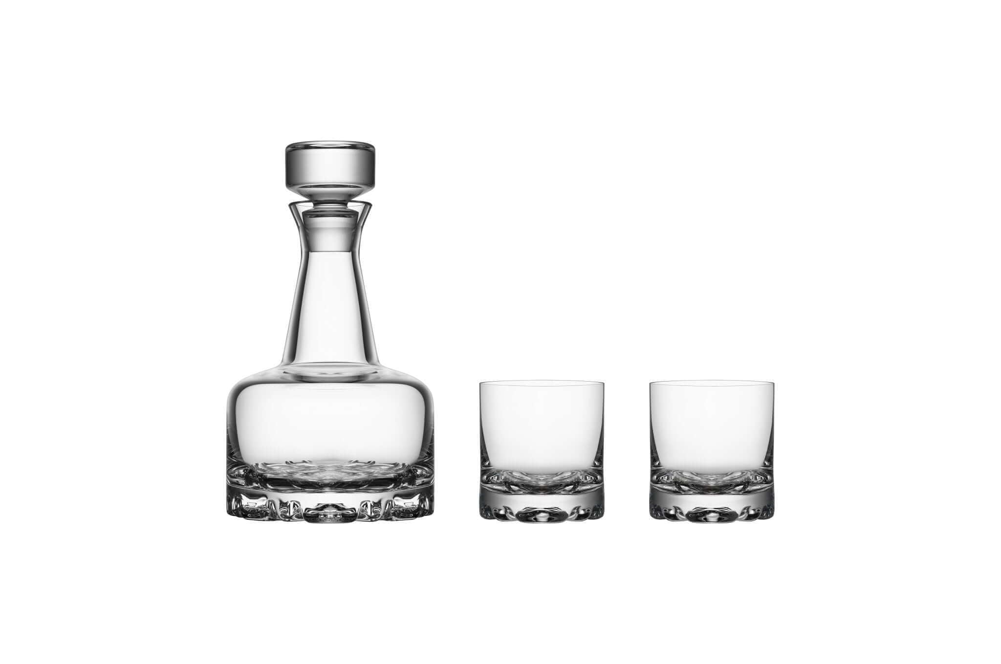 Orrefors Erik 3 - Piece Decanter Set: Modern Scandinavian Elegance for Whiskey Lovers - dwellandremainOrrefors