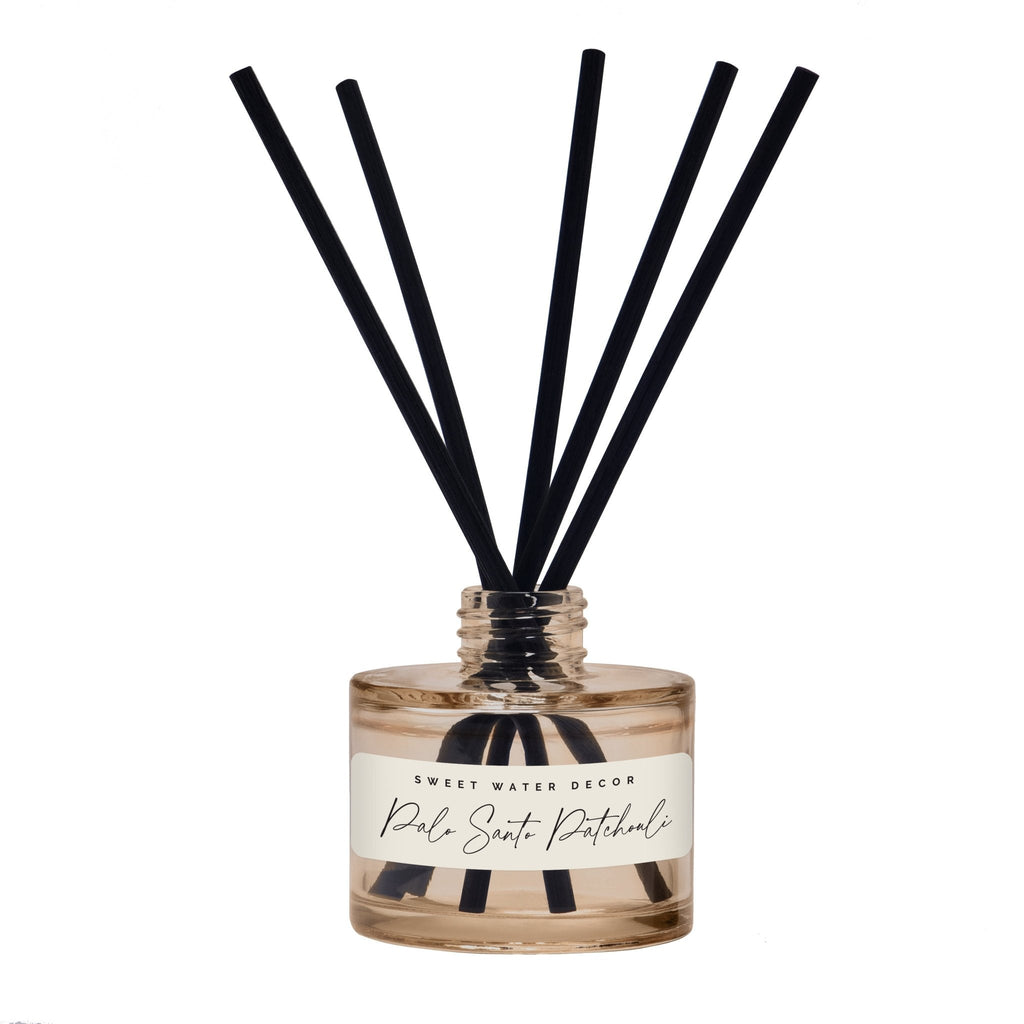 Palo Santo Patchouli Tinted Glass Jar Reed Diffuser - Shop_nameSweet Water Decor