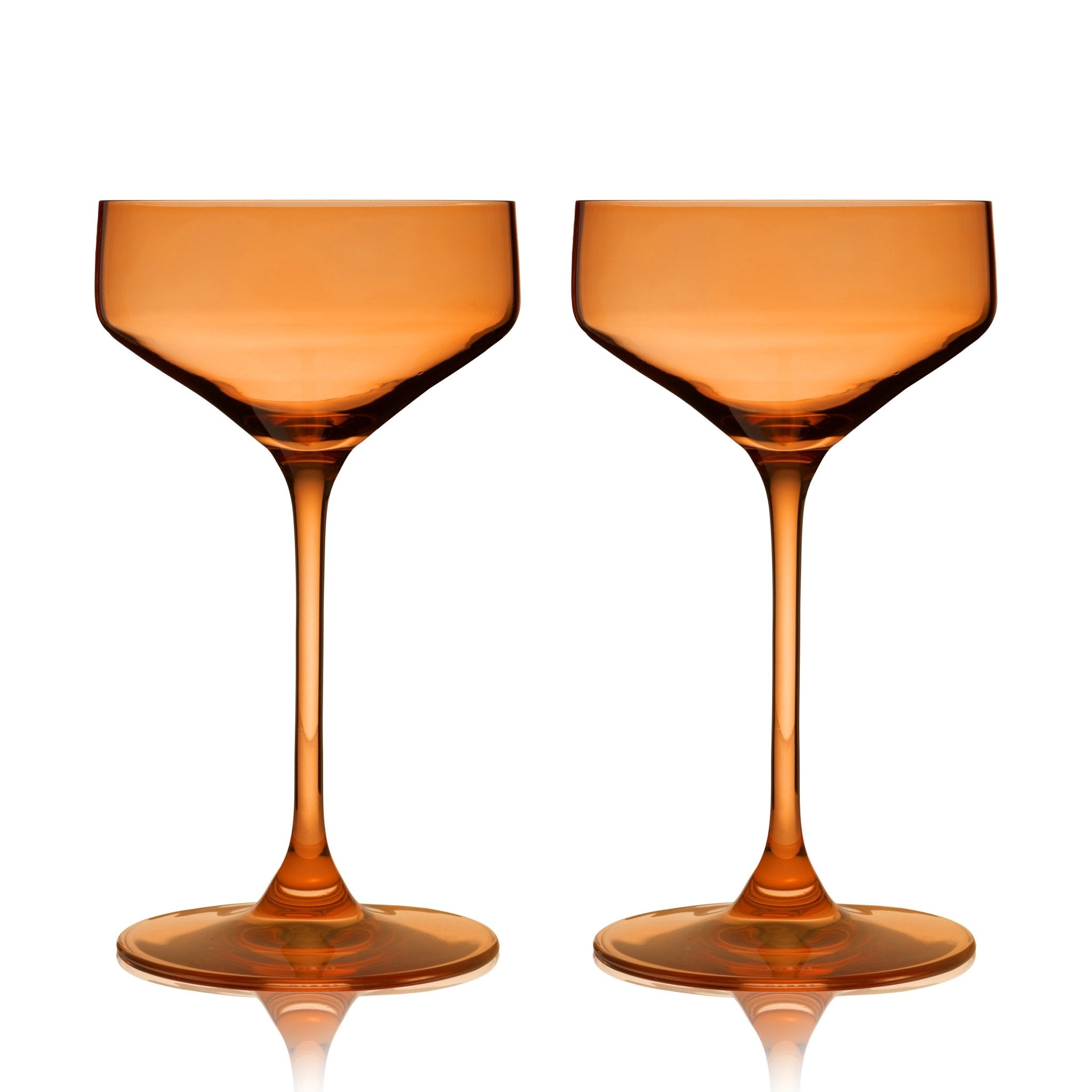 Reserve Nouveau Crystal Coupe Glasses in Amber Set of 2 - Shop_nameViski