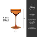 Reserve Nouveau Crystal Coupe Glasses in Amber Set of 2 - Shop_nameViski