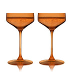 Reserve Nouveau Crystal Coupe Glasses in Amber Set of 2 - Shop_nameViski