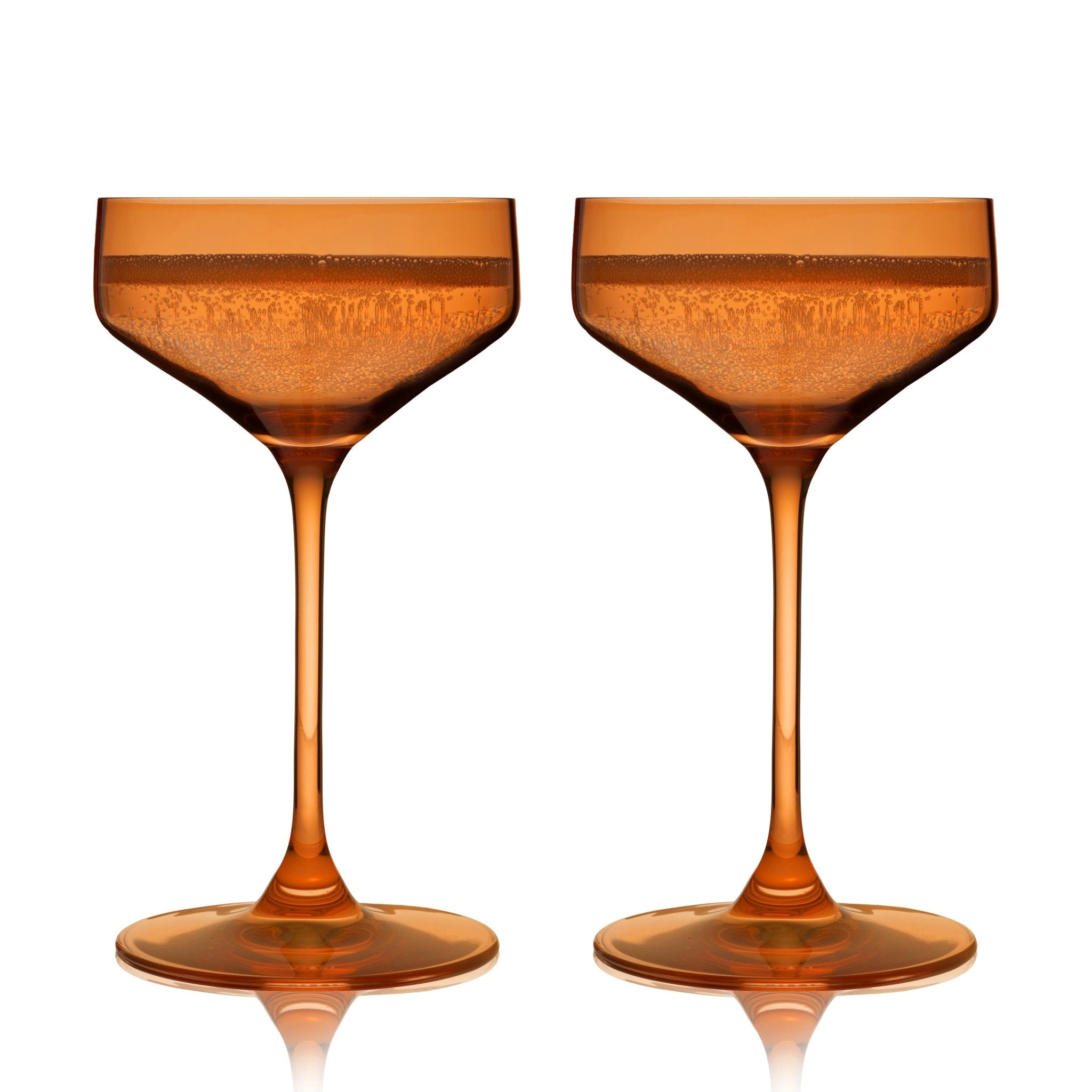 Reserve Nouveau Crystal Coupe Glasses in Amber Set of 2 - Shop_nameViski