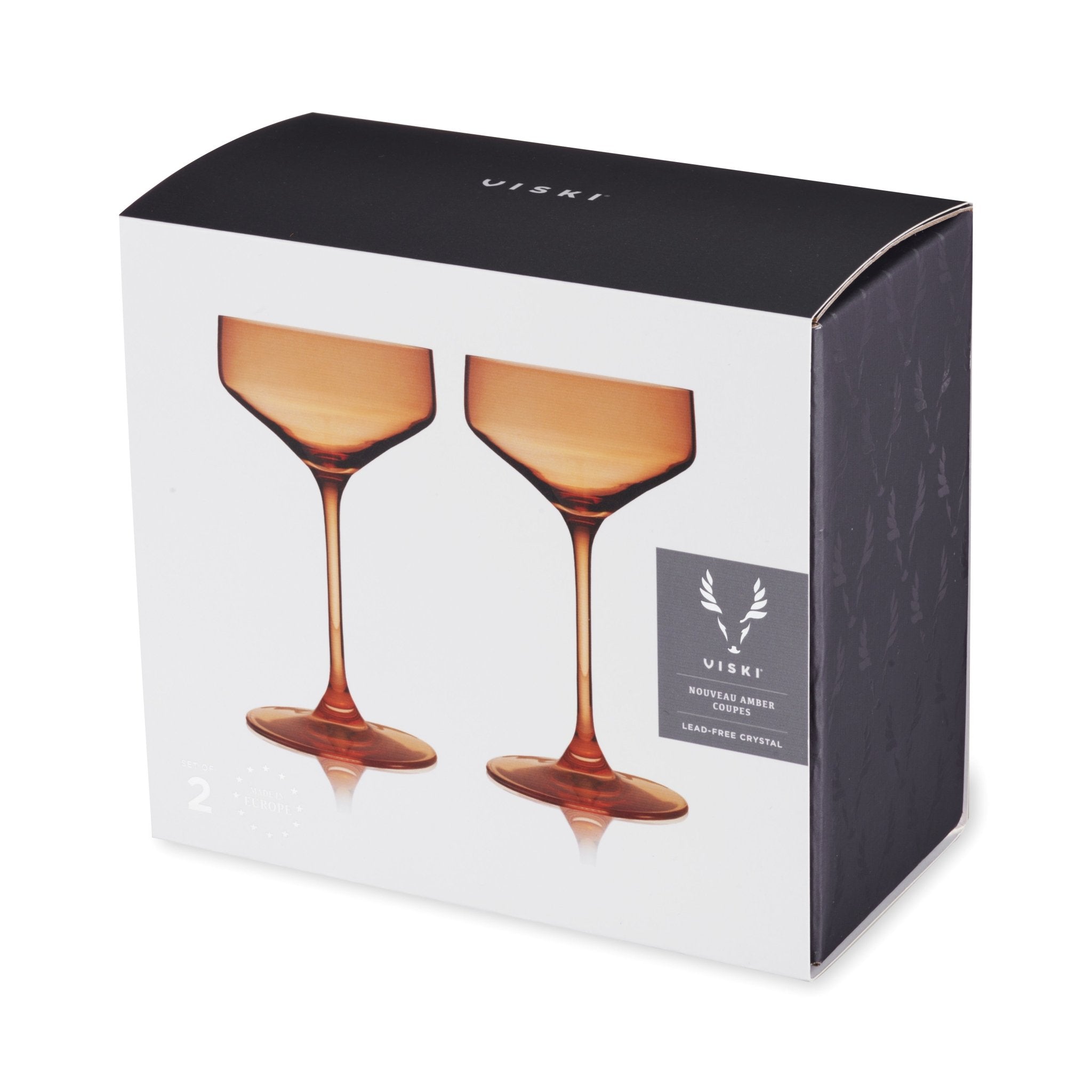 Reserve Nouveau Crystal Coupe Glasses in Amber Set of 2 - Shop_nameViski