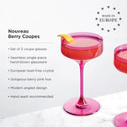 Reserve Nouveau Crystal Coupe Glasses in Berry Set of 2 - Shop_nameViski
