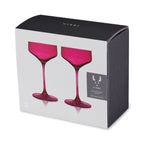 Reserve Nouveau Crystal Coupe Glasses in Berry Set of 2 - Shop_nameViski