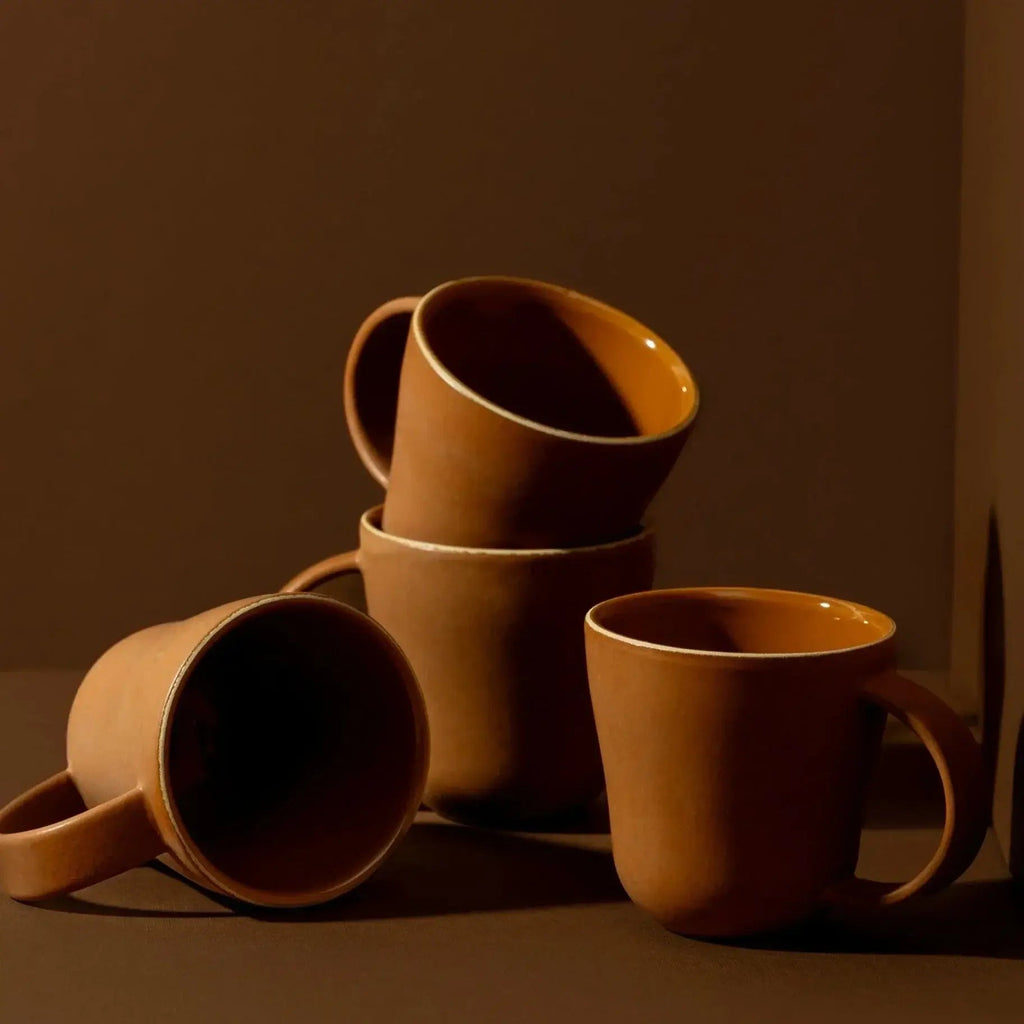 S/4 Tunisian Mug - Terracotta - dwellandremainGHARYAN Stoneware & More North America